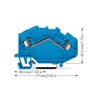 WAGO - Durchgangs-Reihenklemme Durchgangsklemme 780-604 0,08-2,5mmq blau
