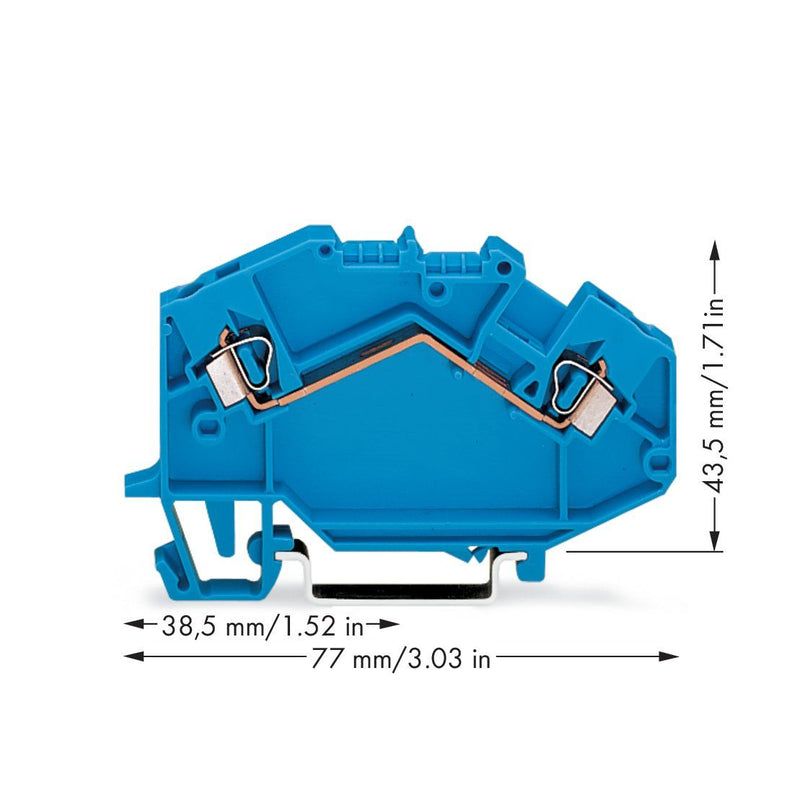 WAGO - Durchgangs-Reihenklemme Durchgangsklemme 780-604 0,08-2,5mmq blau
