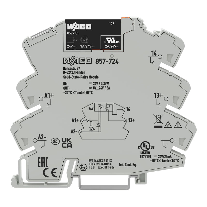 WAGO - Optokoppler SSR-Relaisbaustein 857-724 24VDC,24-24VDC/2A