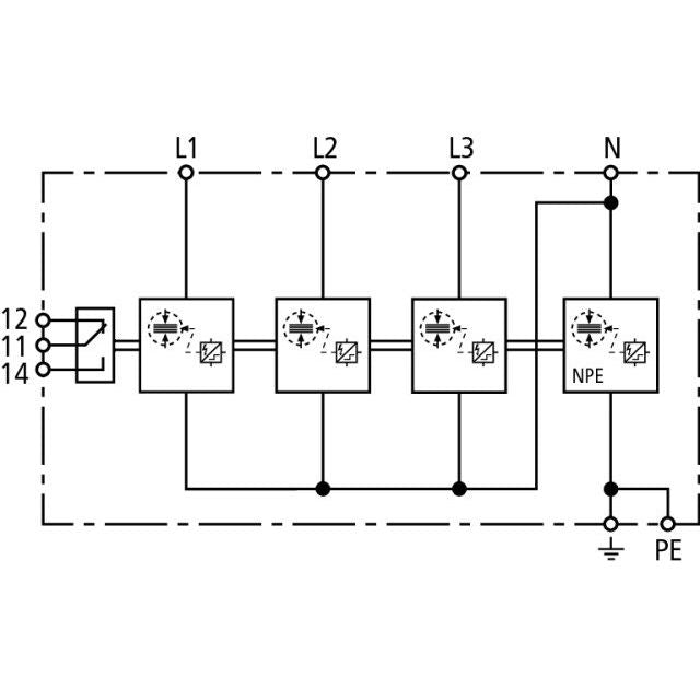 DEHN - Kombi-Ableiter für Energietechnik Kombi-Ableiter DSH TT 255 FM für 3-p.TN-S-Systeme