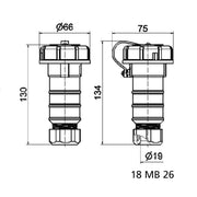 Bals Elektrotech - Schutzkontaktkupplung Schutzkontakt-Kupplung 16A 7416 3p 230V IP68
