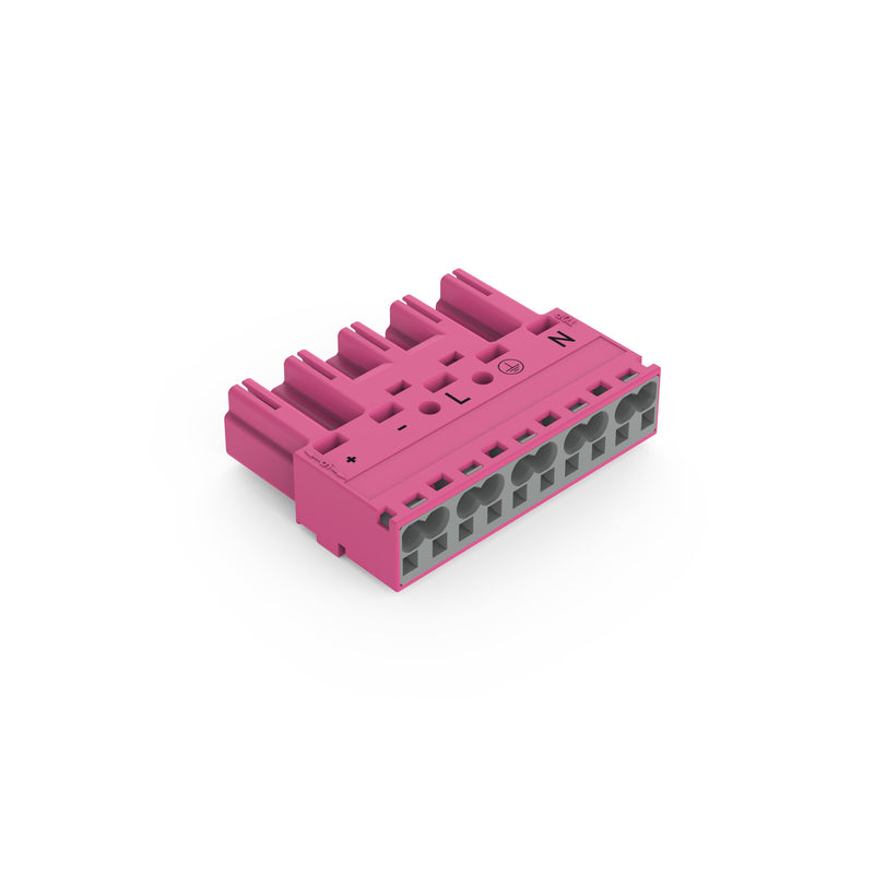 WAGO - Steckverbinder für steckbare Gebäudeinstallation Stecker 5-polig 770-295/082-000 Kod. B,pink − 50 Stück