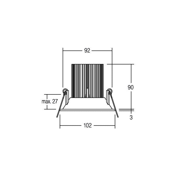 Brumberg Leuchten - Downlight/Strahler/Flutlicht LED-Einbauleuchte 12407073 13,6W 3000K ws 700mA