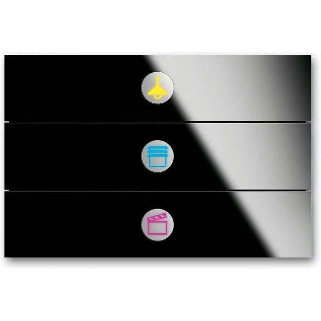 ABB Stotz S&J - Bussystem-Tastsensor Bedienelement 3-fach 6342-825-101-500 Glas schwarz