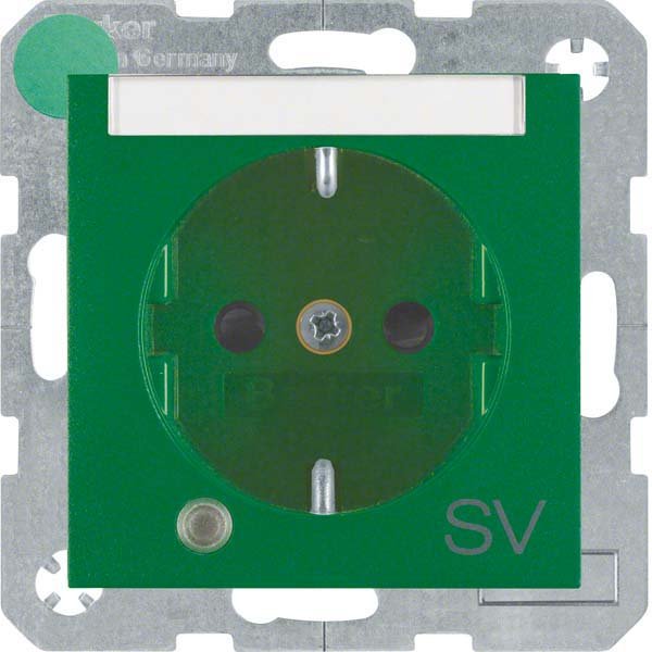 Berker - Steckdose SCHUKO-Steckdose gn matt 41101913 Kontroll-LED