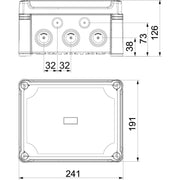 OBO Bettermann - Dose, Gehäuse für Montage auf der Wand/Decke Kabelabzweigkasten X16 R LGR-TR m.transp. Deckel