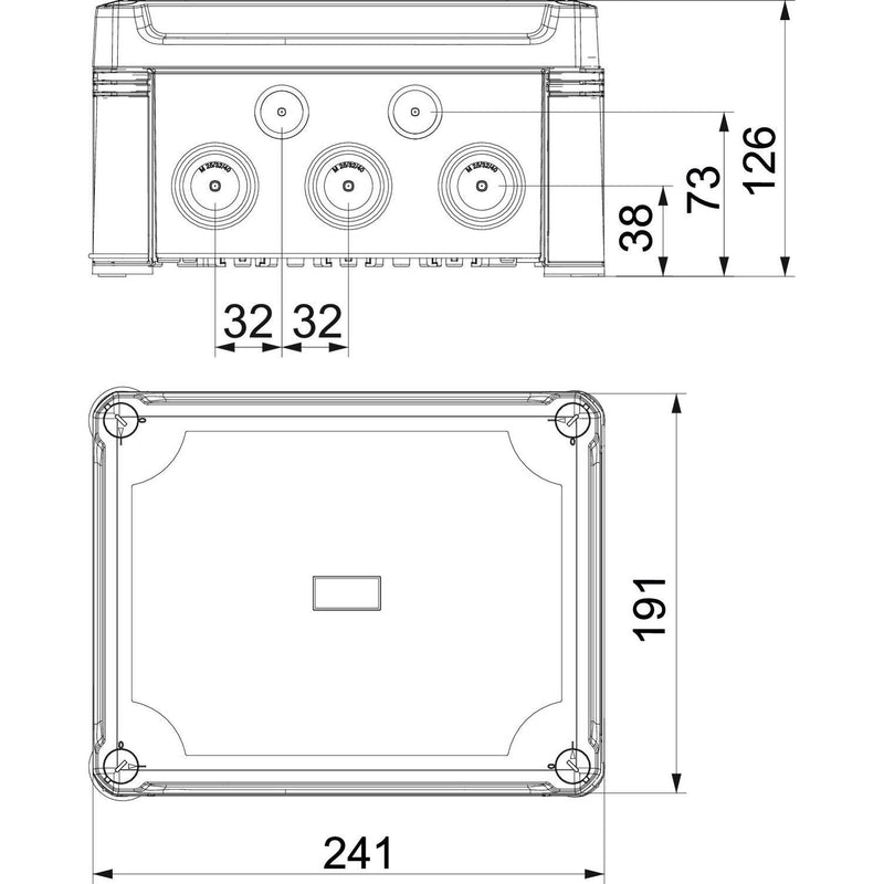 OBO Bettermann - Dose, Gehäuse für Montage auf der Wand/Decke Kabelabzweigkasten X16 R LGR-TR m.transp. Deckel