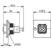Telegärtner - LWL-Kupplung STXV14 RJ45 Zentr.-Flansch 100007629 SC-RJ Kupplung MM M