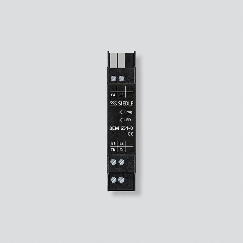 Siedle&Söhne - Zusatzgerät für Türkommunikation Bus-Eingangs-Modul BEM 651-0 Schwarz Hutschiene