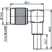 Telegärtner - Koax-Steckverbinder R-TNC-Winkelstecker 100023749 (RG-58C/U) crimp/cri − 5 Stück