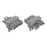 WAGO - Kompaktverteiler für steckbare Gebäudeinstallation T-Verteiler 4-polig 770-1731 Kod. B,grau − 50 Stück