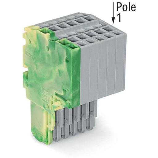 WAGO - Ein- und mehrpolige Klemmenleiste 2-Leiter-Federleiste 2020-206/000-037 1,5mm²,gn-ge/gr − 25 Stück