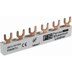 Mersen - Zubehör/Ersatzteile für elektrische Sicherungen/Sicherungshalter V-Schiene Gabel 02913.101104 3-pol. m.Iso. 10mmq − 5 Stück