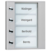 TCS Tür Control - Montageelement für Türstation Audioaußenstation 1-reihig PDT04-EN/04 Erw. 4 Tasten silber