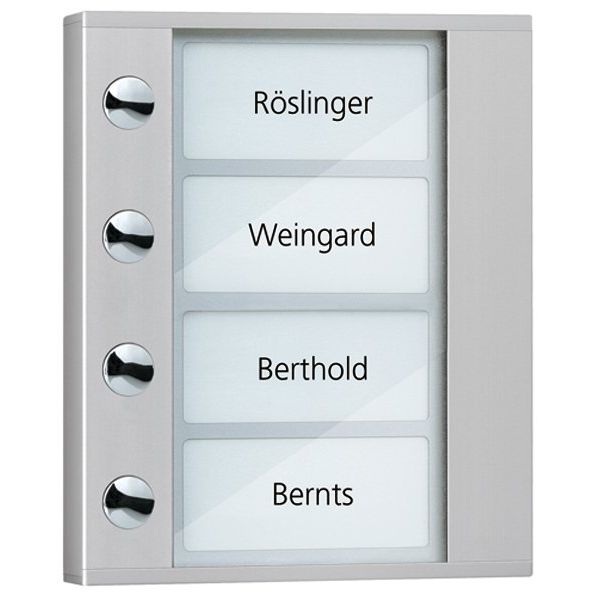 TCS Tür Control - Montageelement für Türstation Audioaußenstation 1-reihig PDT04-EN/04 Erw. 4 Tasten silber