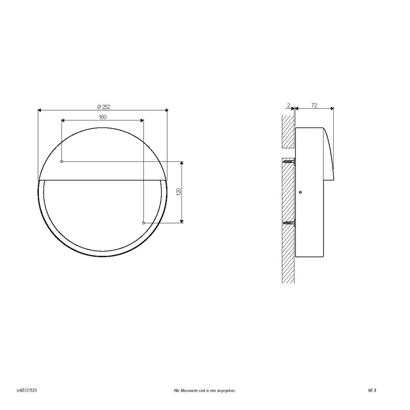 EVN Lichttechnik - Decken-/Wandleuchte LED-Anbauleuchte LH65121525 3000K, 4000K, 5700K