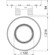 OBO Bettermann - Nivellierbare Kassette für Kanaleinbau, Doppel- und Hohlboden Kassette rund RKFRN2UZD3R4VS25 D=215mm