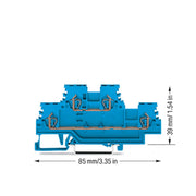 WAGO - Durchgangs-Reihenklemme Doppelstockklemme 279-504 N/N,blau − 50 Stück