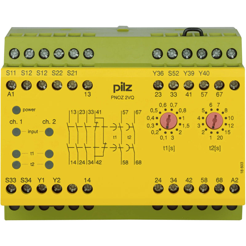 Pilz - Gerät zur Überwachung von sicherheitsgerichteten Stromkreisen Not-Aus-Schaltgerät PNOZ 2VQ #774013 24DC 3n/o 1n/c 2n/ot