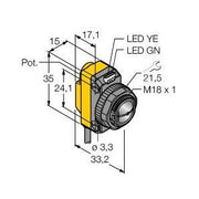 Turck - Reflexions-Lichtschranke Opto Sensor QS18VN6CV15 W/30 Winkellichttaster