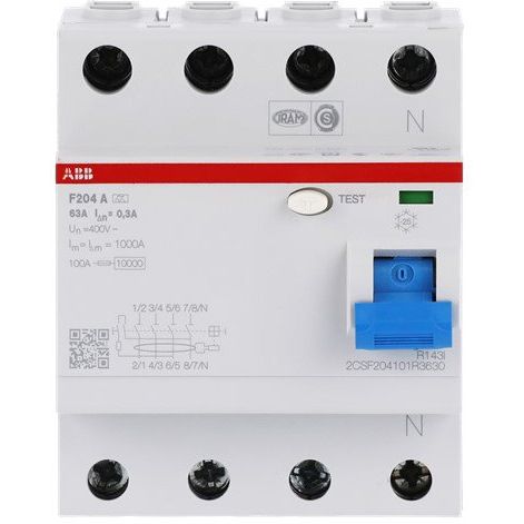 ABB Stotz S&J - Fehlerstrom-Schutzschalter FI-Schutzschalter F204A-63/0,3 pro M Compact