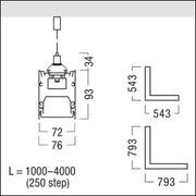 Zumtobel Group - Decken-/Wandleuchte Eck-Kanal f.LED-Lichtlinie SLN2-C CL #42946495 830, schwarz