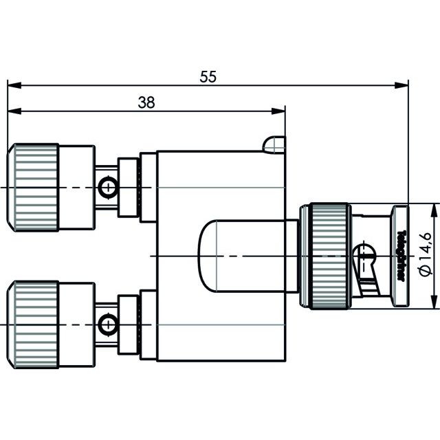 Telegärtner - Kommunikationstechnik-Adapter Laborsteckverbindung 100023664 BNC-Sti auf 1xApp.kl
