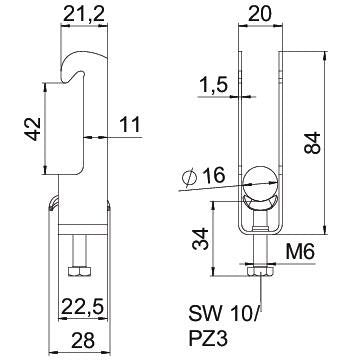 OBO Bettermann - Bügelschelle BS-W1-M-16 FT 12-16mm − 100 Stück