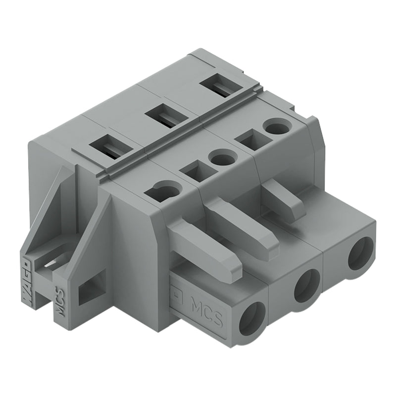 WAGO - Kabelsteckverbinder für Leiterplattensteckverbinder 1-Leiter-Federleiste 231-203/031-000 CAGECLAMP,2,5 mm²,gr − 50 Stück