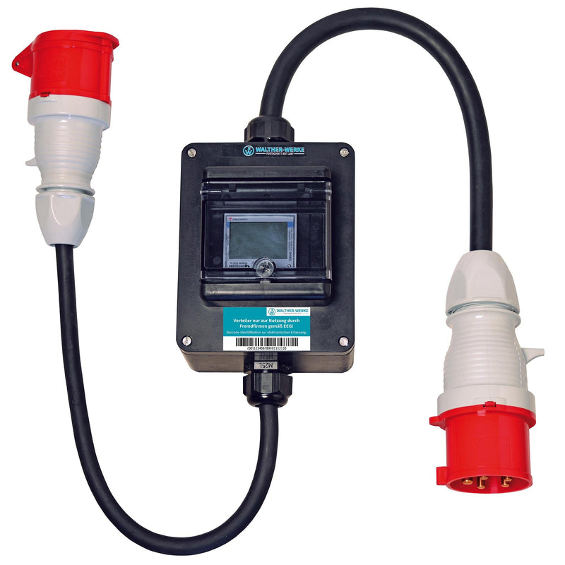 Walther Werke - CEE-Steckdosen-Kombination (IEC 60309) CEE Stromzähler-Leitung 64Z2110 3m, 63A 5P 400V IP44