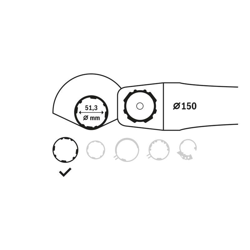 Bosch - Systemzubehör für Schleifen/Polieren (Akku/elektrisch/Druckluft) Schutzhaube ohne Deckblech 1605510366 150 mm passend zu