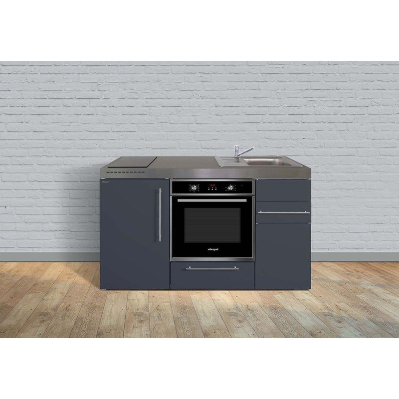 Stengel - Mini-Küche Miniküche Premiumline MPBSG150KSGKFliBreS Schiefergrau
