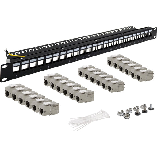 Televes - Abdeckung/Blende/Beschriftungsleiste (Schaltschrank) 19" Frontblende UFBCAT6AB-S 1HE incl. 24xCAT6AB- − 1 Stück