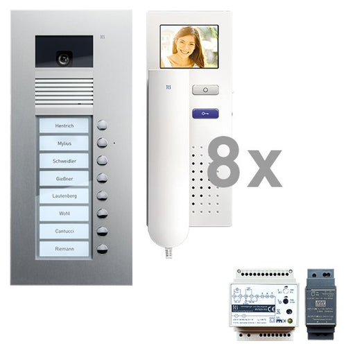 TCS Tür Control - Türsprech-Set Videosprechanlgenset color PVU1680-0010 8 Tasten Freisprech