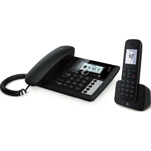 Telekom - Schnurloses Telefon DECT-Telefon schnurlos Sinus PA 207 plus 1 schwarz