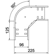 OBO Bettermann - Bogen für Kabelrinne Bogen 90 Grad RB 90 110 FS 110x100 bandverzinkt