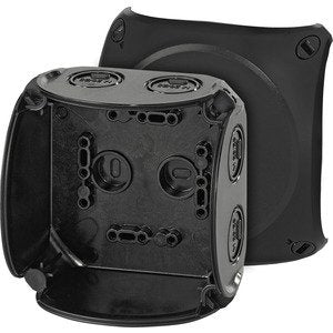 Hensel - Dose, Gehäuse für Montage auf der Wand/Decke Kabelabzweigkasten KF 0400 B bis 4 o.Klemme sw − 1 Stück by Hensel
