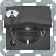 Berker - Steckdose SCHUKO-Steckdose anth/mt 47631606 Steckklemme, Schloss