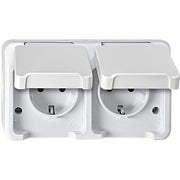 Merten - Steckdose SCHUKO-Doppel-Steckdose MEG2320-8019 polarweiß