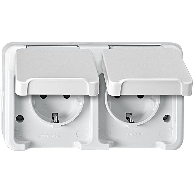Merten - Steckdose SCHUKO-Doppel-Steckdose MEG2320-8019 polarweiß
