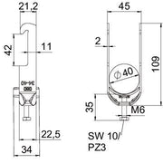 OBO Bettermann - Bügelschelle BS-W1-K-40 FT 34-40mm