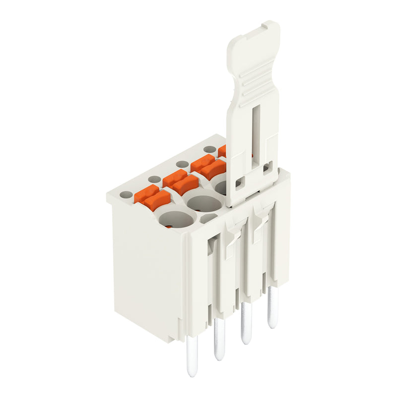 WAGO - Leiterplattensteckverbinder 1-Leiter-THT-Federleiste 2091-1154 CAGE CLAMP,lichtgrau − 100 Stück