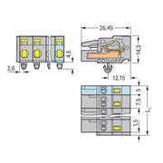 WAGO - Kabelsteckverbinder für Leiterplattensteckverbinder 1-Leiter-Federleiste 231-208/008-000 CAGECLAMP,2,5 mm²,gr − 25 Stück