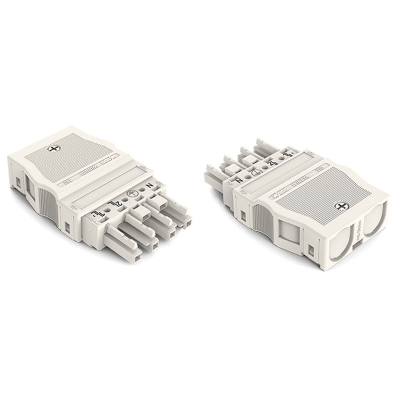 WAGO - Steckverbinder für steckbare Gebäudeinstallation Buchse 770-124 2x0,5-4mmq weiß − 25 Stück