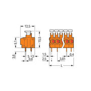 WAGO - Leiterplattenklemme 235-110 Drücker,1,5mm²,or − 30 Stück