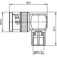 Telegärtner - Koax-Kupplung Winkeladapter BNC-FME 100023650 (M-M) − 5 Stück