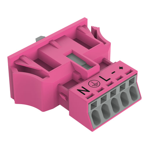 WAGO - Geräteanschluss für steckbare Gebäudeinstallation Snap-In-Buchse 890-785/082-000 5-polig,Kod. B,pink − 50 Stück