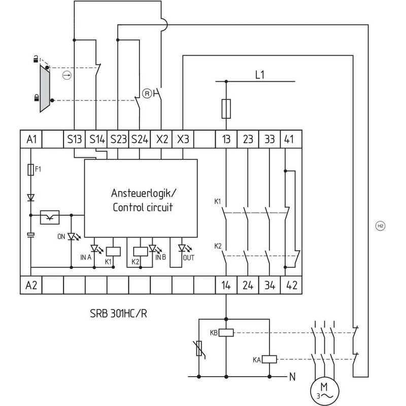 Schmersal - Gerät zur Überwachung von sicherheitsgerichteten Stromkreisen Überwachungsschaltgerät SRB301HC/R-24V