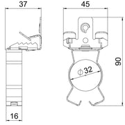 OBO Bettermann - Befestigungsklammer Trägerklammer SCVPC 3-7 D32 m.Rohrauf.u. 30-32mm − 50 Stück