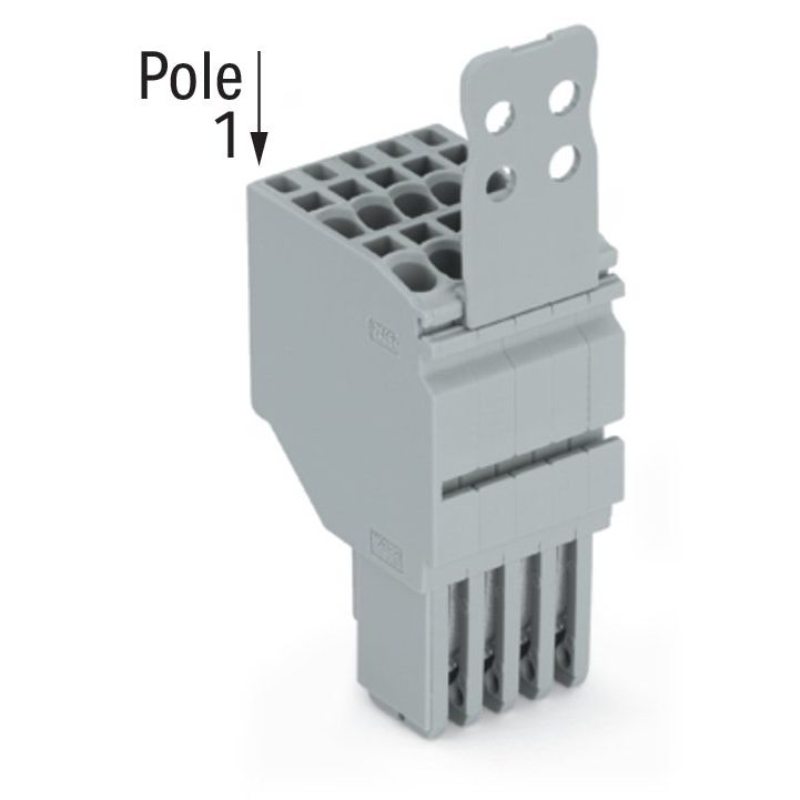 WAGO - Ein- und mehrpolige Klemmenleiste 2-Leiter-Federleiste 2020-202/132-000 CAGECLAMP,1,5mm²,gr − 100 Stück